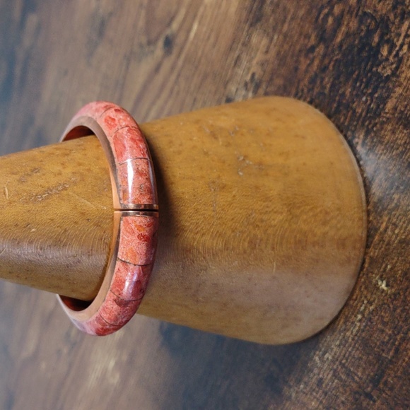 Jay King Coral Inlay Copper Bracelet - Picture 6 of 9